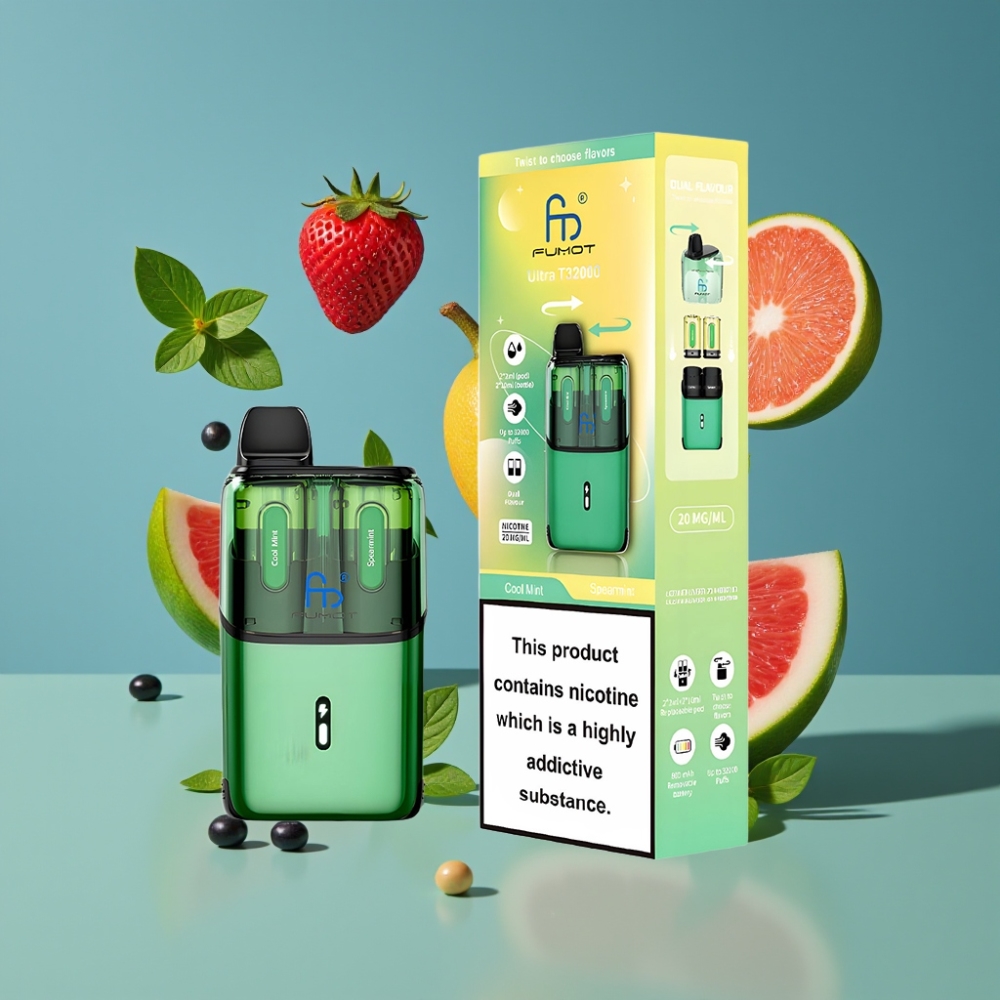 Fumot Ultra T32000 New Zealand Wholesale 24ml 800mAh Type-C Mesh Cool Mint & Spearmint Disposable Vape