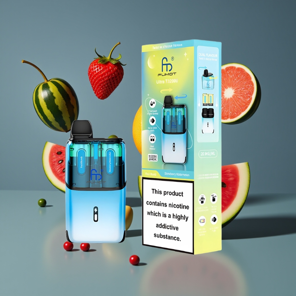 Fumot Ultra T32000 New Zealand Wholesale 32000 Puffs 24ml Mesh Coil Disposable Vape Fruit Bomb & Strawberry Watermelon
