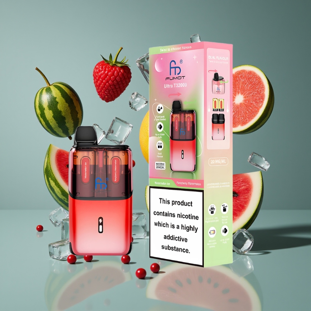 Fumot Ultra T32000 New Zealand Wholesale 32000 Puffs 24ml Watermelon Ice & Raspberry Watermelon Disposable Vape