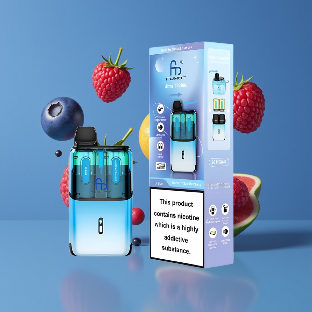 Fumot Ultra T32000 New Zealand Wholesale 32000 Puffs 800mAh 24ml Dr Blue & Blueberry Sour Raspberry Disposable Vape