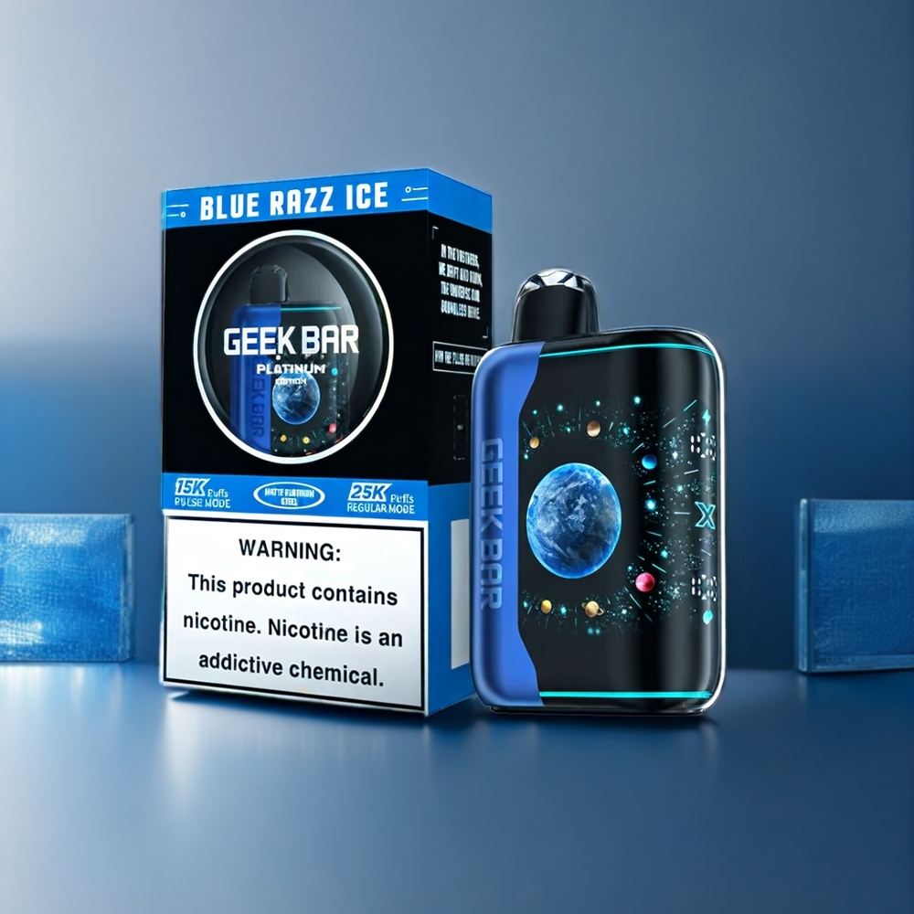 Geek Bar Pulse X Platinum Edition New Zealand Wholesale Blue Razz Ice 25k Vape