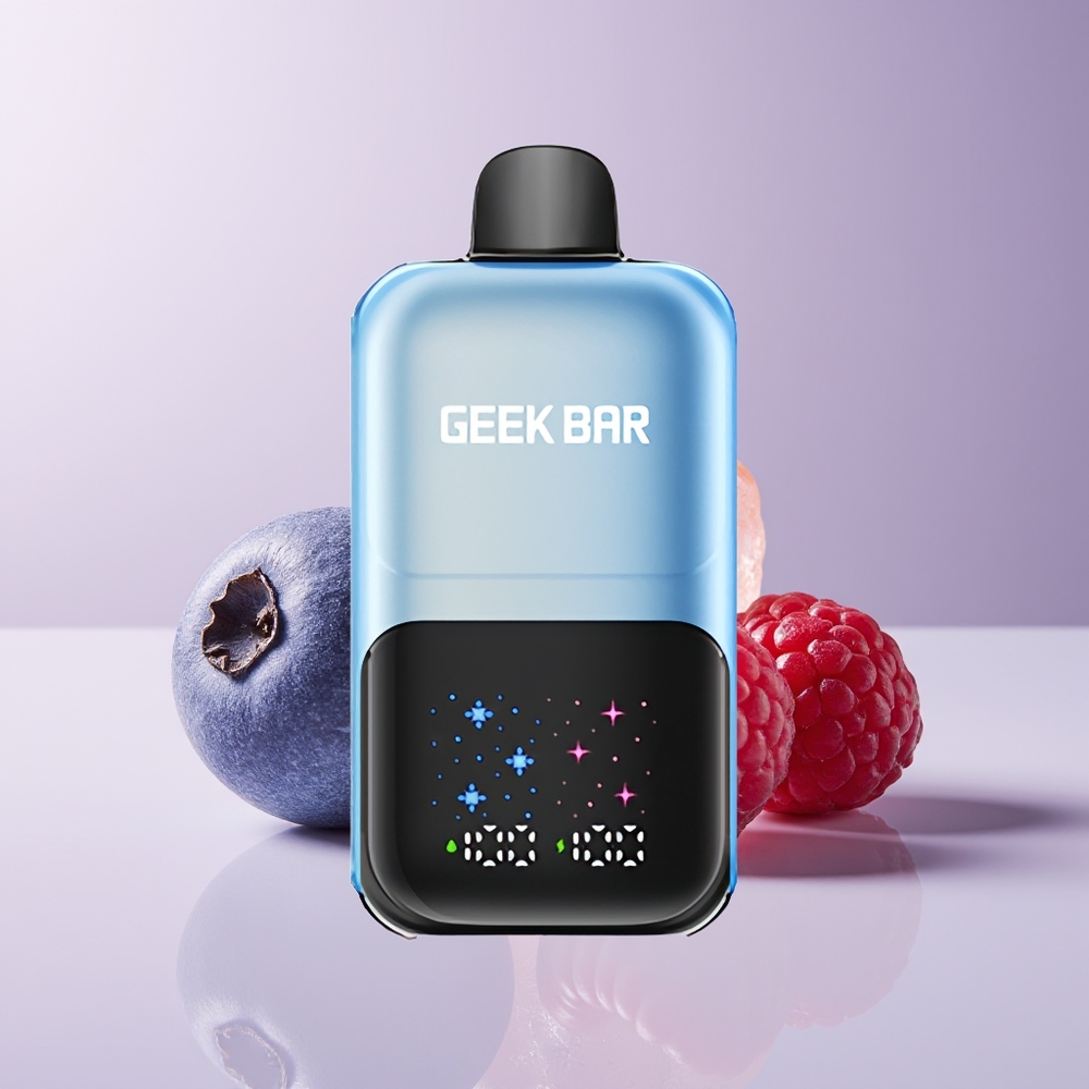 GEEKBAR 2GO New Zealand Wholesale 20ml 50000 Puffs Dual Tanks Adjustable Flavors Disposable Vape Pen Blueberry Raspberry Ice