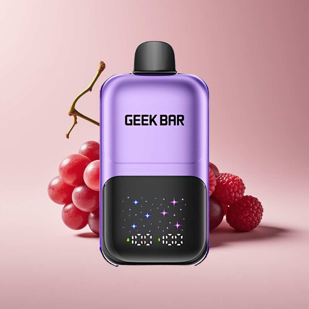 GEEKBAR 2GO New Zealand Wholesale 20ml 50000 Puffs Dual Tanks Rechargeable Disposable Vape Pen Grape & Raspberry
