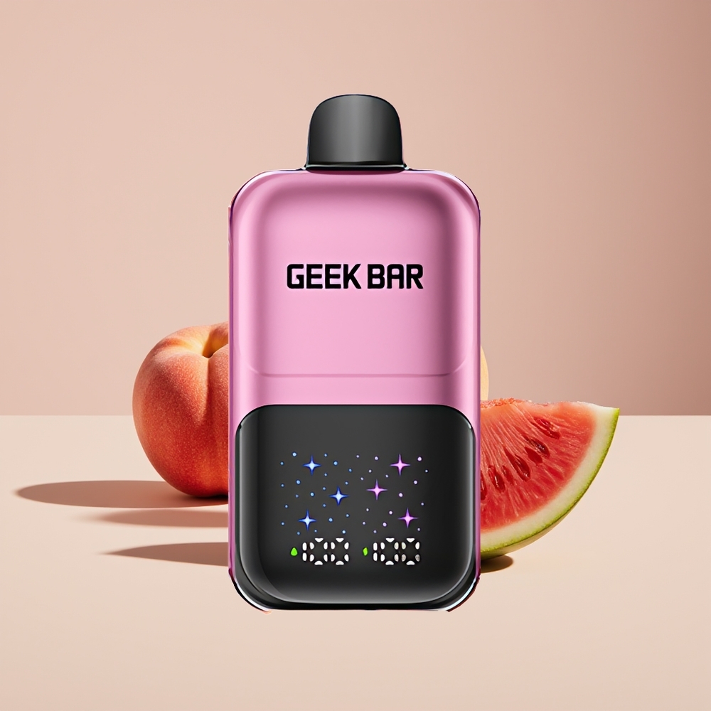GEEKBAR 2GO New Zealand Wholesale 50000 Puffs 20ml Dual Tanks Rechargeable Peach & Watermelon Disposable Vape Pen