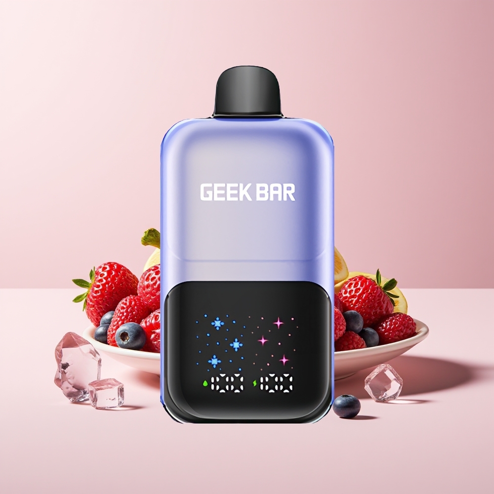 GEEKBAR 2GO New Zealand Wholesale 50000 Puffs Dual Tanks 20mL Rechargeable Disposable Vape Pen Mixed Berries Ice