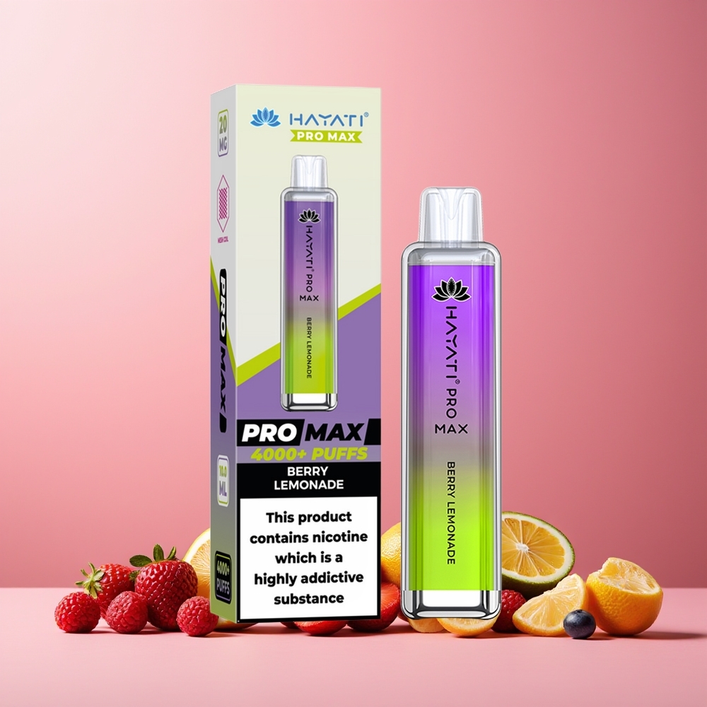 Hayati Pro Max 4000 Puffs New Zealand Wholesale Disposable Vape Berry Lemonade 5% Nicotine Rechargeable 1400mAh TPD-Compliance