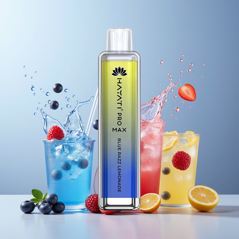 Hayati Pro Max 4000 Puffs New Zealand Wholesale Disposable Vape Blue Razz Lemonade 1400mAh Rechargeable LED Light TPD-Compliant