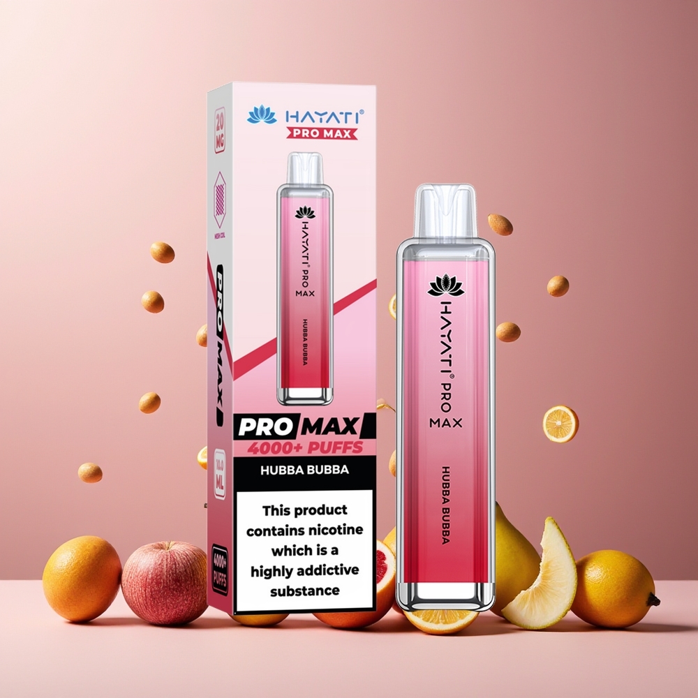 Hayati Pro Max 4000 Puffs New Zealand Wholesale Disposable Vape Hubba Bubba - 5% Nicotine, Rechargeable, 1400mAh, TPD-Compliant