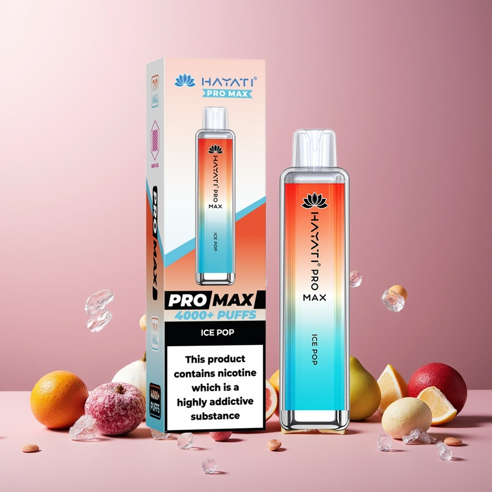 Hayati Pro Max 4000 Puffs New Zealand Wholesale Disposable Vape Ice Pop 2% 5% Nicotine 1400mAh Rechargeable TPD-Compliant