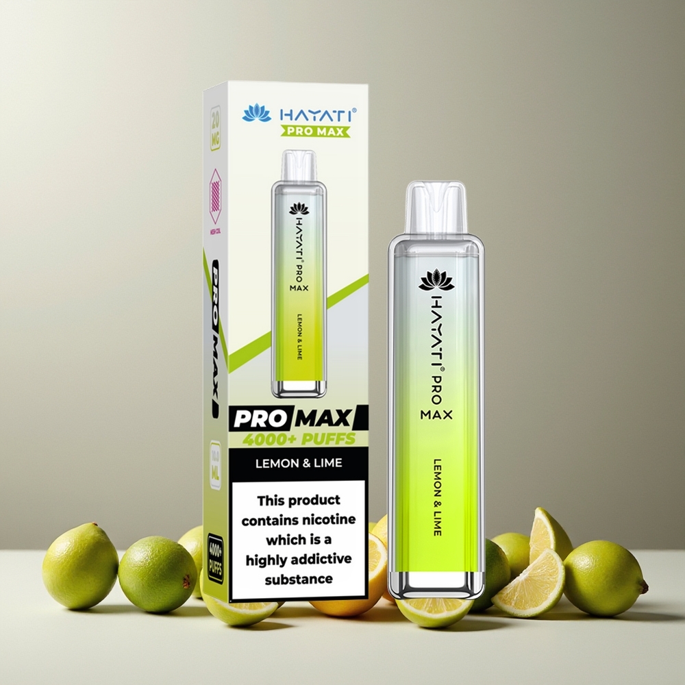 Hayati Pro Max 4000 Puffs New Zealand Wholesale Disposable Vape Lemon & Lime - 5% Nicotine, 1400mAh Rechargeable, Dual Mesh Coil, TPD-Compliant