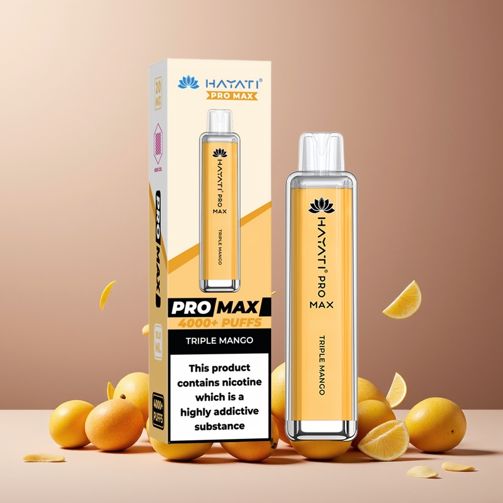 Hayati Pro Max 4000 Puffs New Zealand Wholesale Disposable Vape Triple Mango 1400mAh Rechargeable LED 2% 5% Nicotine