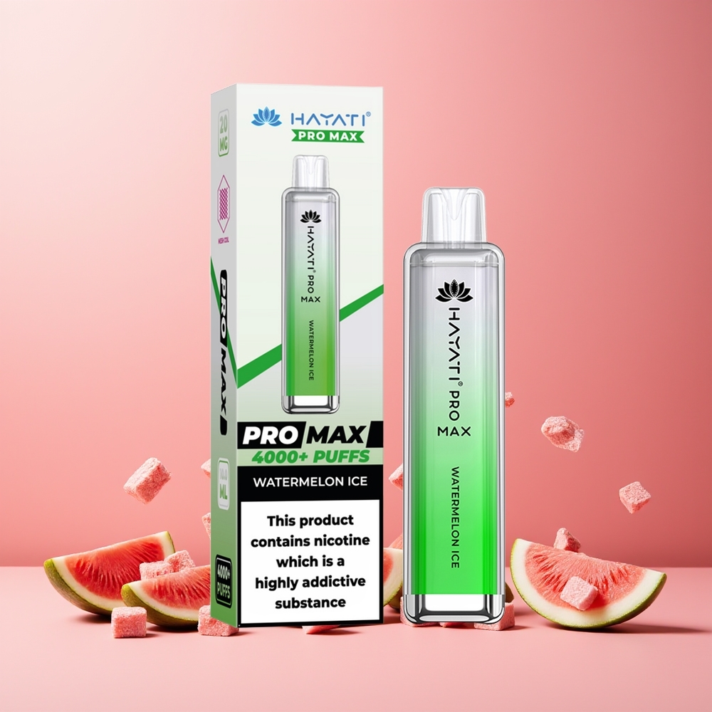 Hayati Pro Max 4000 Puffs New Zealand Wholesale Disposable Vape Watermelon Ice - 5% Nicotine, Rechargeable, 1400mAh, TPD-Compliant