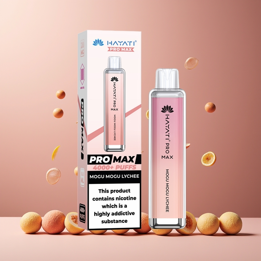 Hayati Pro Max 4000 Puffs New Zealand Wholesale Disposable Vape with 5% Nicotine, Rechargeable 1400mAh Battery, Lychee Flavor