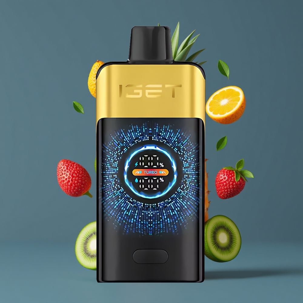 IGET ONE 12000 Puffs Disposable Vape Kiwi Pineapple New Zealand Wholesale with Turbo Mode 9000 Puffs and Large Curved Color Screen