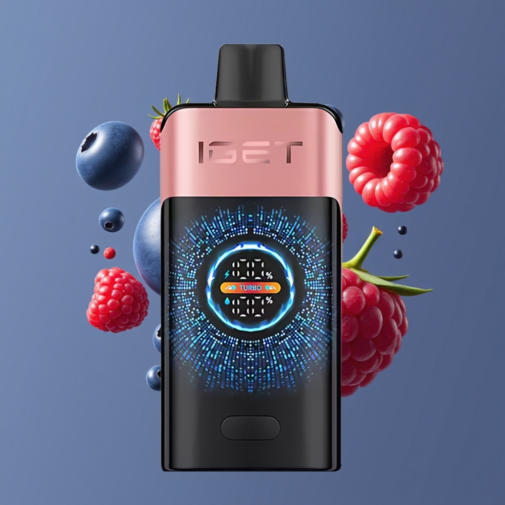 IGET ONE 12000 Puffs New Zealand Wholesale Disposable Vape Blueberry Raspberry with 2700mAh Battery & Color Screen