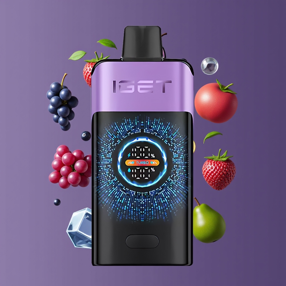 IGET ONE 12000 Puffs New Zealand Wholesale Disposable Vape Grape Ice with 2700mAh Battery & Color Screen