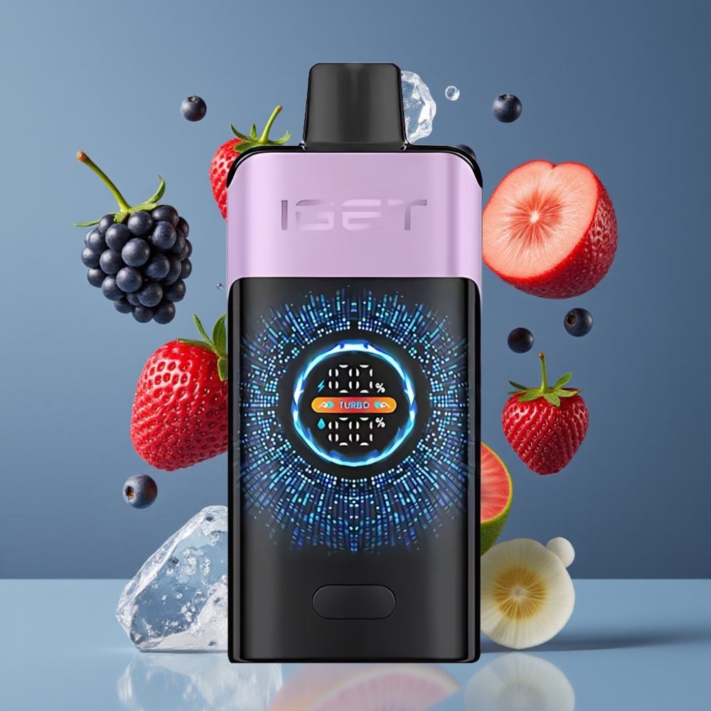 IGET ONE 12000 Puffs New Zealand Wholesale Disposable Vape Mixed Berries Ice with 2700mAh Battery & Large Curved Color Screen