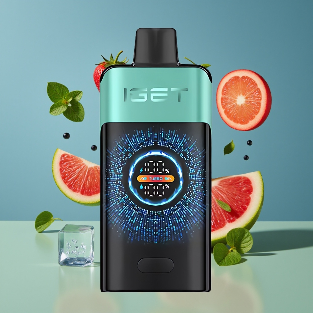 IGET ONE 12000 Puffs New Zealand Wholesale Disposable Vape Mountain Spring Mint Ice with Large Curved Color Screen & 2700mAh Battery