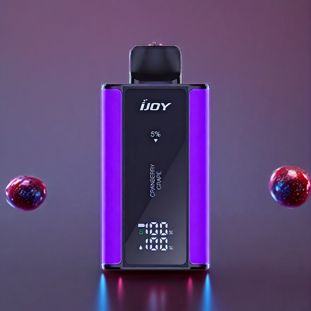 IJOY Captain 10000 Puffs Disposable Vape Cranberry Grape New Zealand Wholesale 18ml 5% Nicotine Type-C Charging