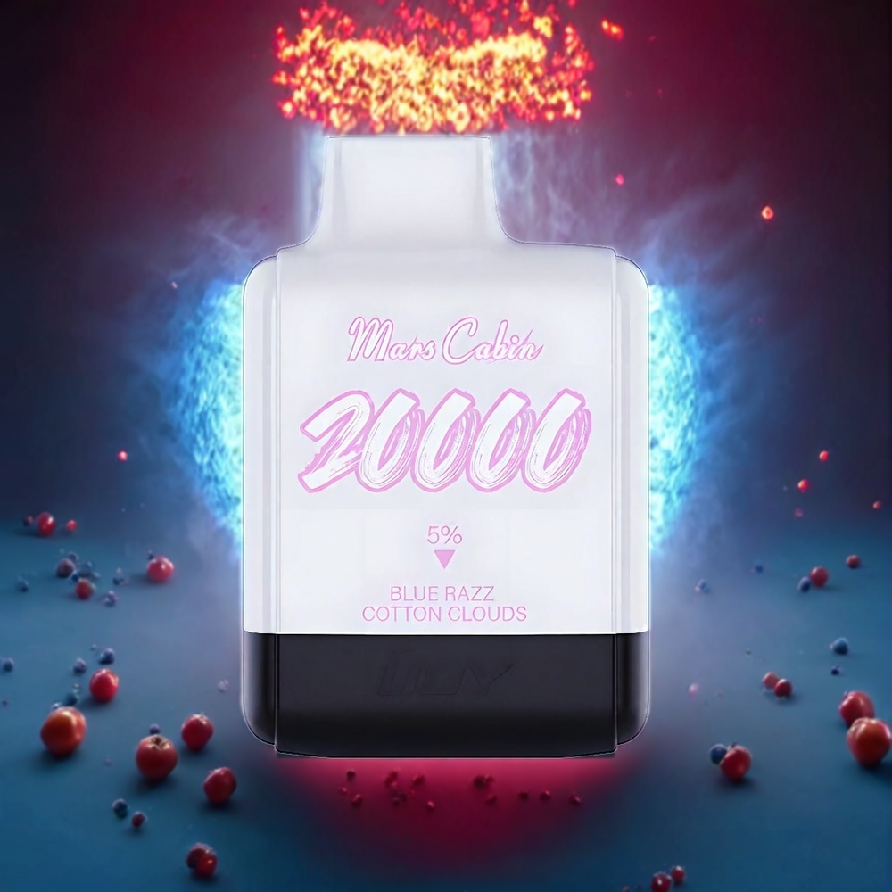 IJOY Mars Cabin 20000 Puffs New Zealand Wholesale Disposable Vape Blue Razz Cotton Clouds 20ML 50mg Dual Mesh Coil TYPE-C