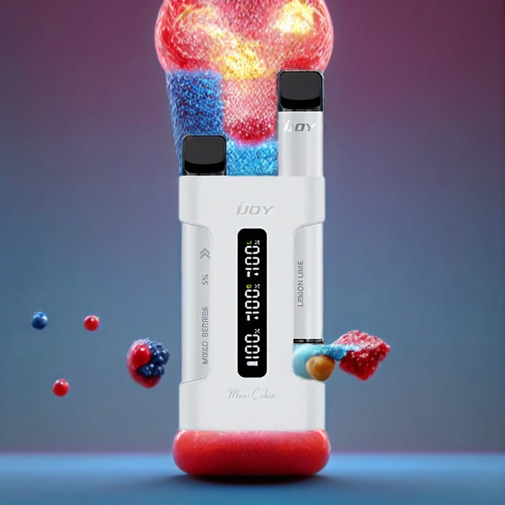 IJOY Mars Cabin 600 Puffs Disposable Vape White New Zealand Wholesale Charging Case 1000mAh 2ml Pod Kit