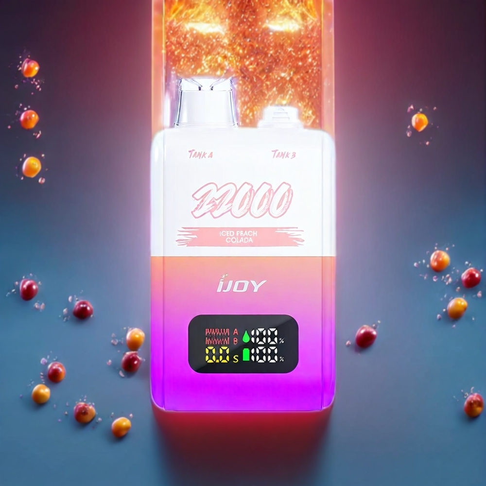 IJOY SD 22000 Puffs Disposable Vape Iced Peach Colada New Zealand Wholesale 15ML+15ML 50mg Type-C Charging