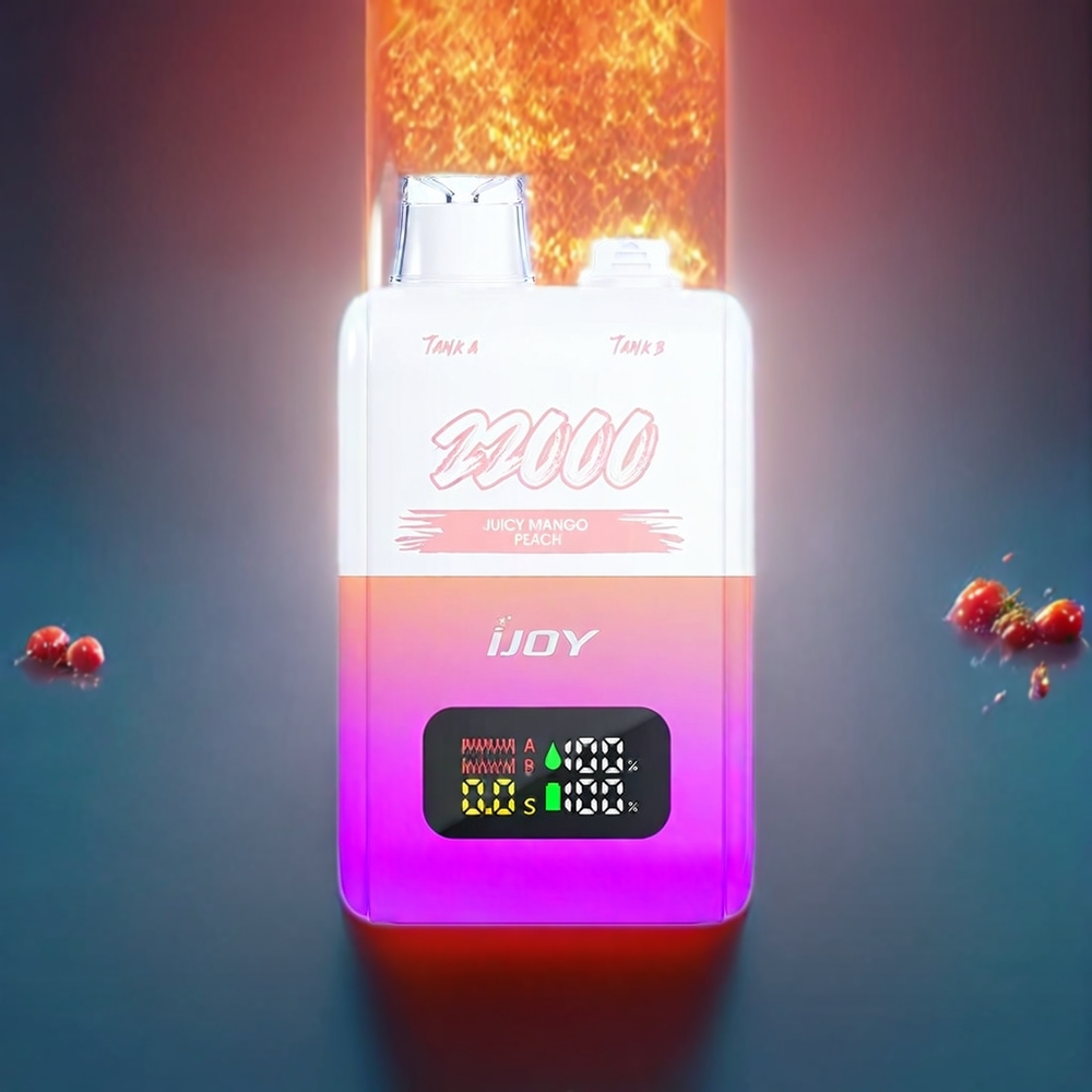 IJOY SD 22000 Puffs Disposable Vape New Zealand Wholesale Juicy Mango Peach 15ML+15ML 650mAh Type-C Charging