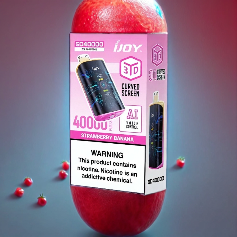 IJOY SD 40000 Puffs New Zealand Wholesale Disposable Vape Strawberry Banana 20ML 5% Nicotine Dual Mesh Coil