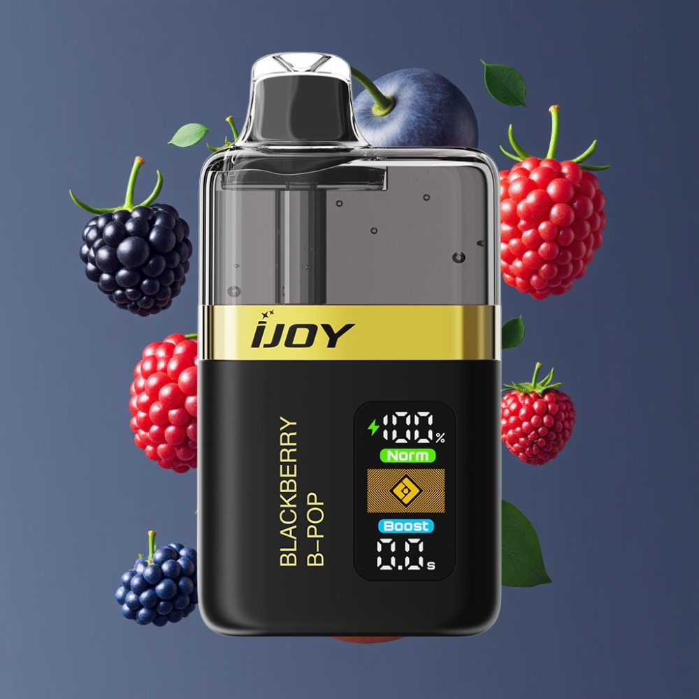 IJOY XP50000 Disposable Vape New Zealand Wholesale Blackberry B-Pop 50000 Puffs 50mg/ml 1000mAh Type-C Adjustable Airflow