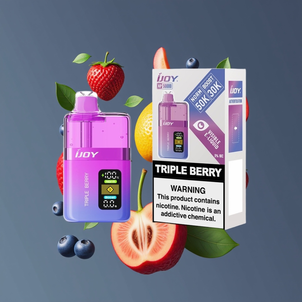 IJOY XP50000 Disposable Vape Triple Berry New Zealand Wholesale 0.4ohm Dual Mesh 50000 Puffs 50mg/ml 1000mAh Type-C Adjustable Airflow