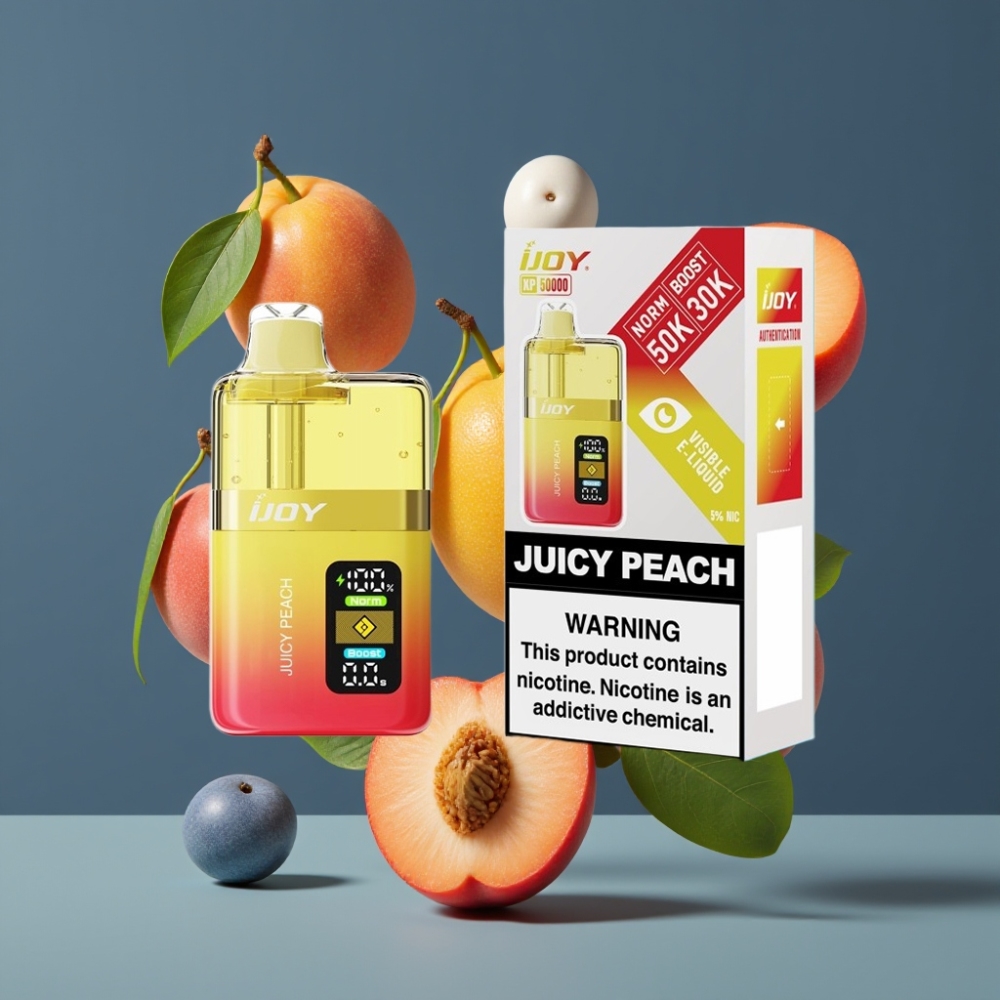 IJOY XP50000 New Zealand Wholesale Disposable Vape Juicy Peach 50000 Puffs 50mg 1000mAh Type-C Dual Mesh Adjustable Airflow