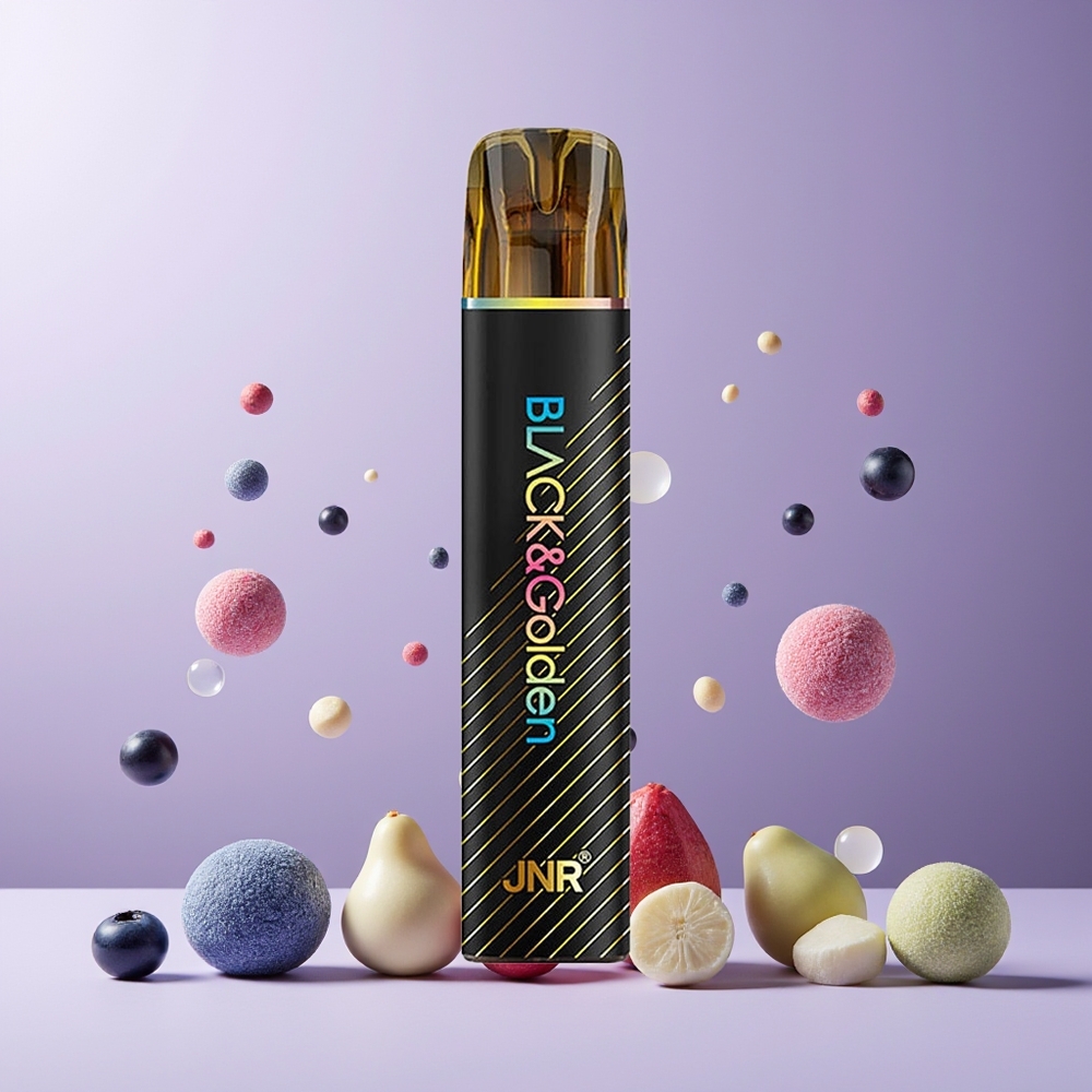 JNR Black&Golden 800 Puffs 550mAh 2ml TPD 2% Disposable Vape Blueberry Bubble Gum New Zealand Wholesale
