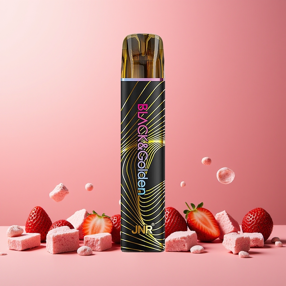 JNR Black&Golden 800 Puffs 550mAh 2ml TPD 2% Disposable Vape Strawberry Ice New Zealand Wholesale