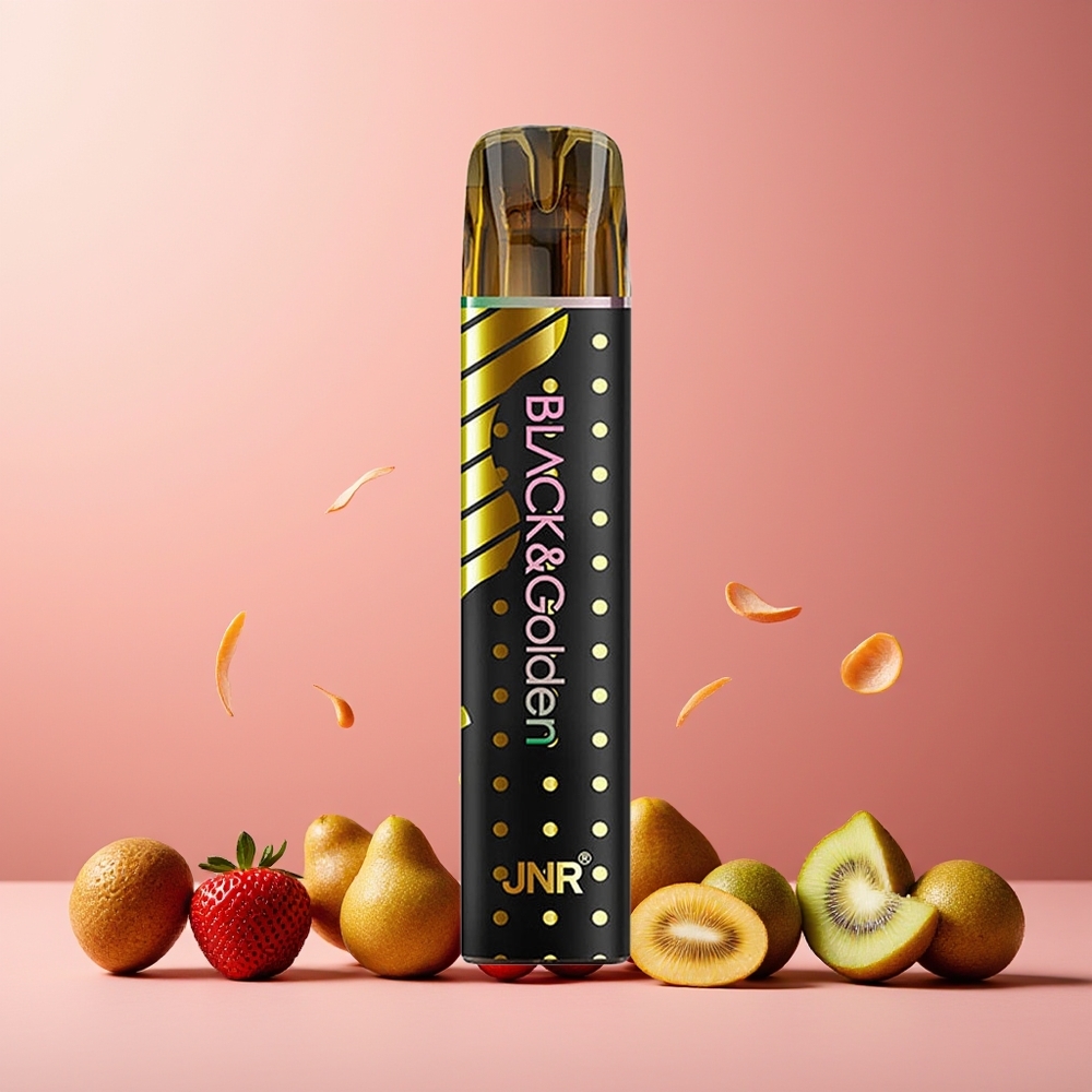 JNR Black&Golden 800 Puffs 550mAh 2ml TPD Disposable Vape Strawberry Kiwi New Zealand Wholesale