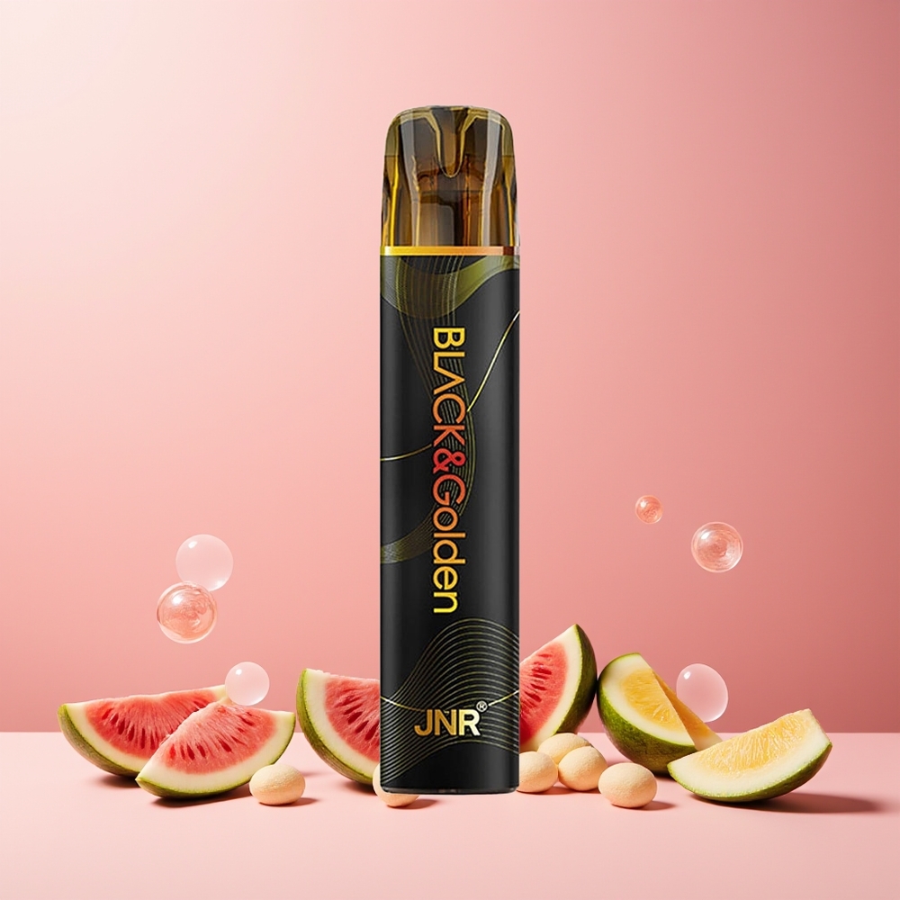 JNR Black&Golden 800 Puffs 550mAh 2ml TPD Disposable Vape Watermelon Bubble Gum New Zealand Wholesale