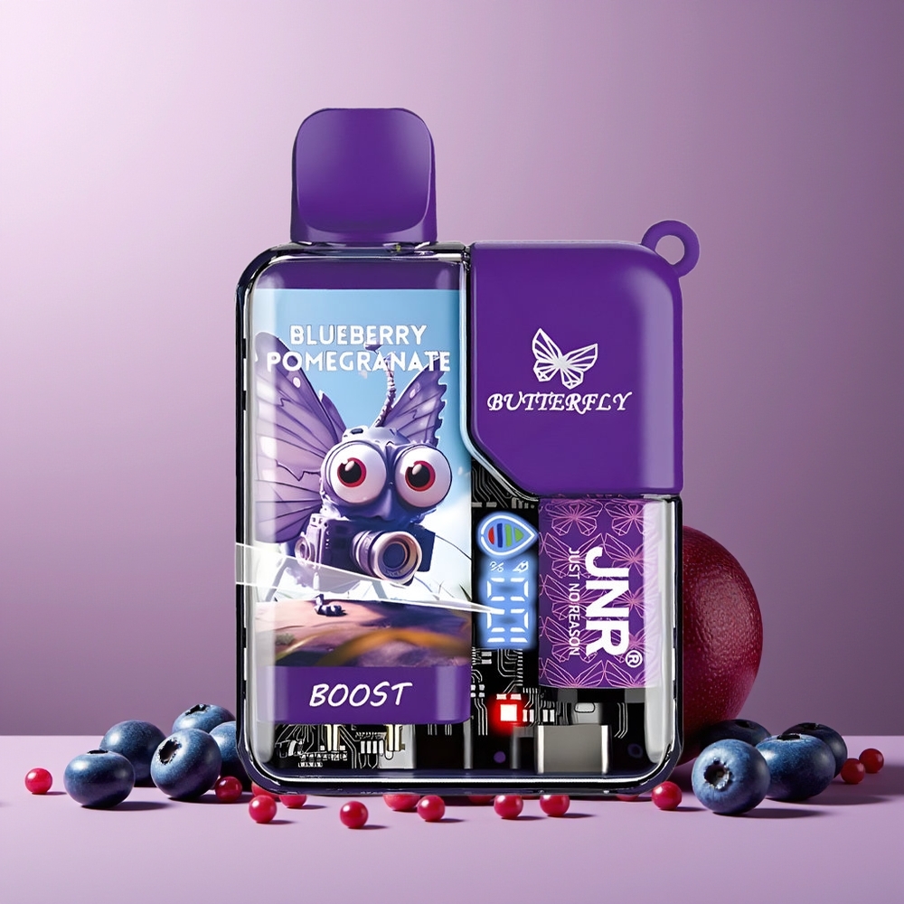 JNR Butterfly 8500 Puffs 1200mAh 15ml Mesh Coil NZ Wholesale Blueberry Pomegranate Disposable Vape