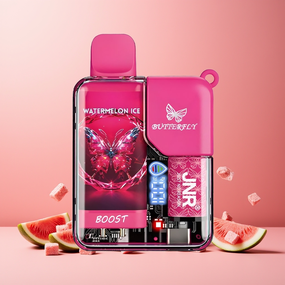 JNR Butterfly 8500 Puffs 15ml 1200mAh Mesh Coil Digital Display Disposable Vape Watermelon Ice New Zealand Wholesale
