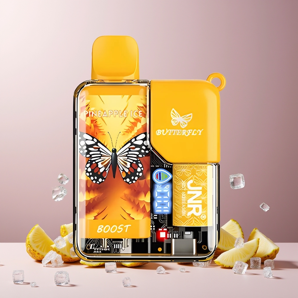 JNR Butterfly 8500 Puffs New Zealand Wholesale Disposable Vape Pineapple Ice 1200mAh 15ml Mesh Coil Digital Display