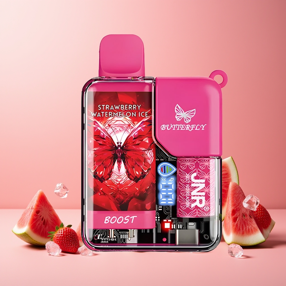 JNR Butterfly 8500 Puffs New Zealand Wholesale Disposable Vape Strawberry Watermelon Ice 15ml 1200mAh Digital Display