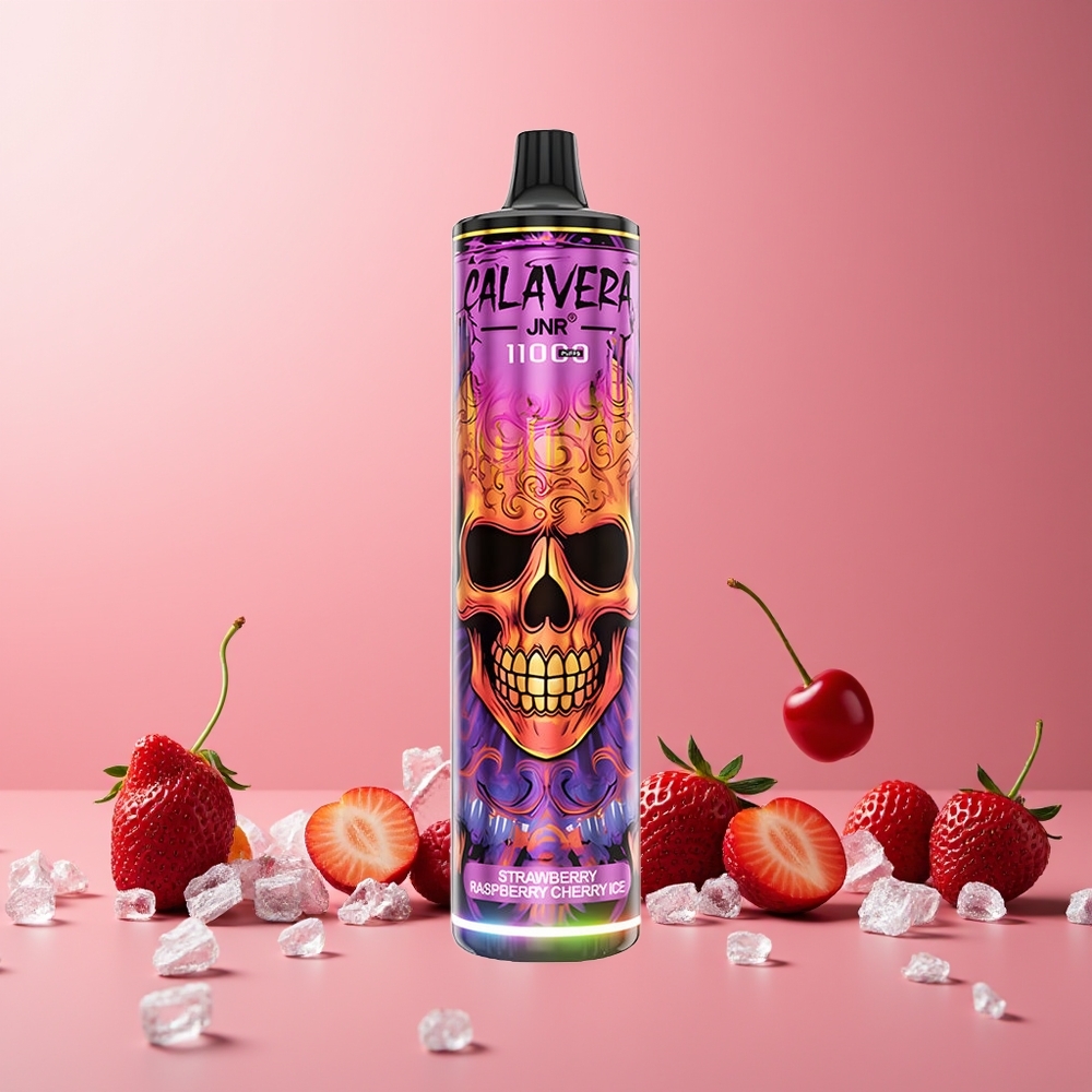 JNR Calavera 11000 Puffs New Zealand Wholesale Disposable Vape Strawberry Raspberry Cherry Ice with Type-C 850mAh 21ml 1.0ohm Mesh 0%/2%/5% Nic