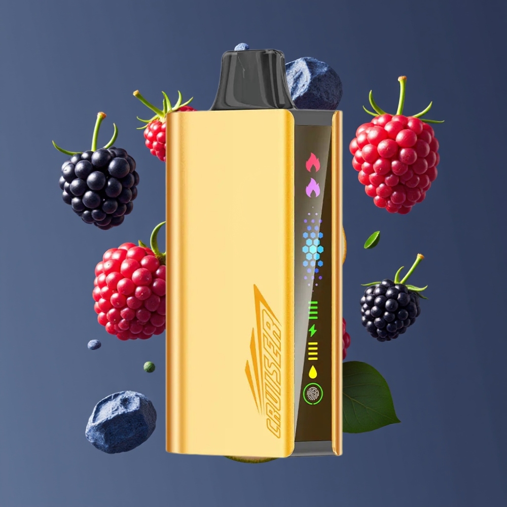JNR Cruiser 12000 Puffs No-Charge Disposable Vape Blackberry Ice with Built-in 3500mAh Battery & Animation Screen Display - New Zealand Wholesale