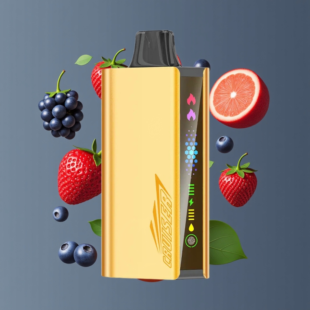 JNR Cruiser 12000 Puffs No-Charge Disposable Vape Mixed Berry New Zealand Wholesale with Built-in 3500mAh Battery, Animation Screen, Dual Modes