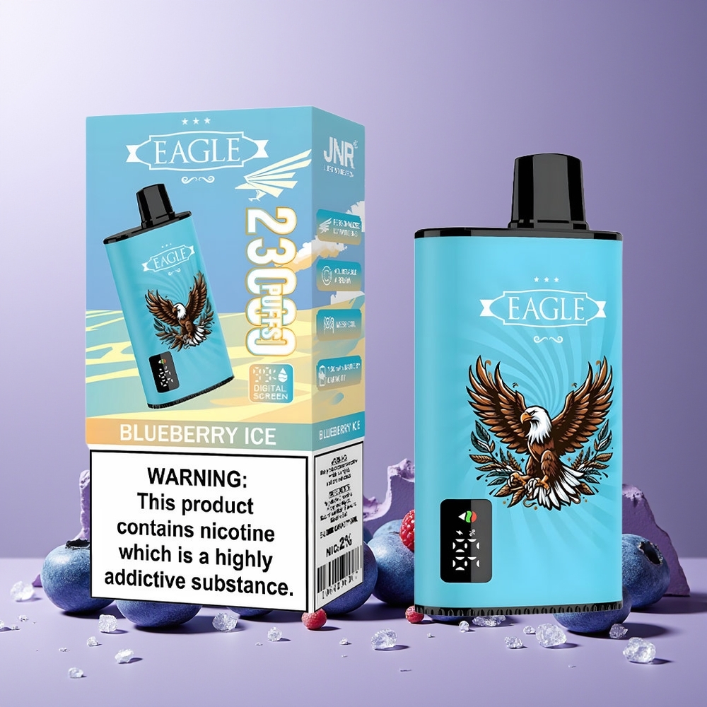 JNR EAGLE Smart 23000 Puffs Digital Screen Adjustable Airflow New Zealand Wholesale Disposable Vape Blueberry Ice