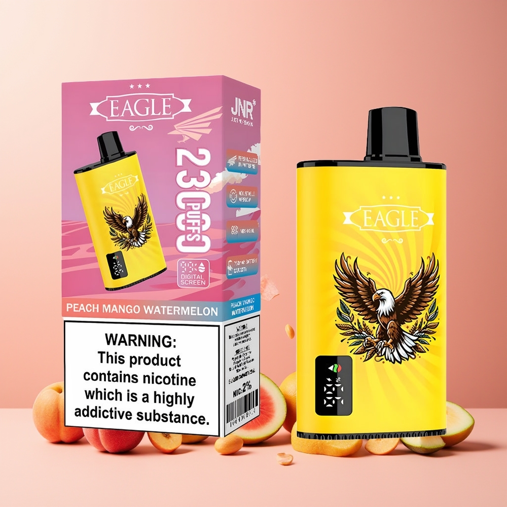 JNR EAGLE Smart 23000 Puffs Digital Screen Mesh Coil 25ml Peach Mango Watermelon Disposable Vape New Zealand Wholesale