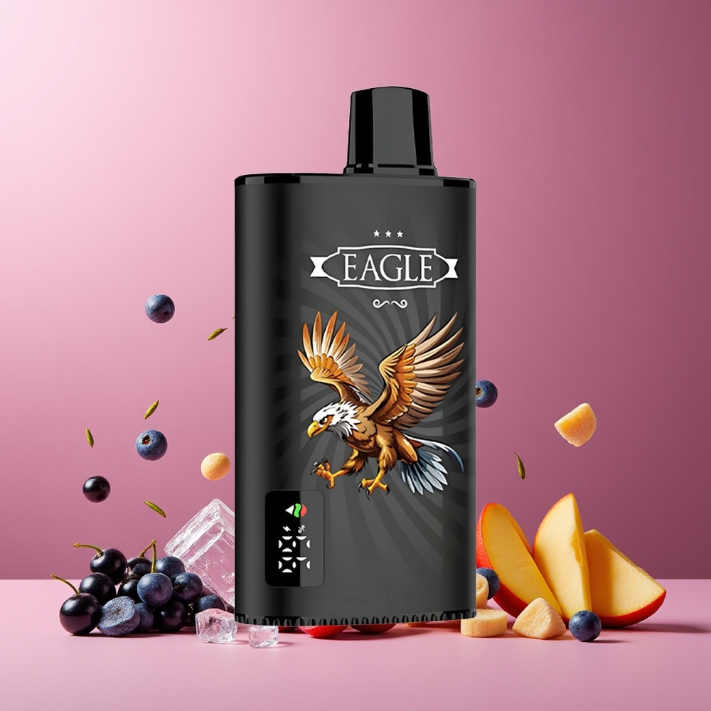 JNR EAGLE Smart 23000 Puffs Disposable Vape Blackcurrant Mango Ice Digital Screen 1.0ohm Mesh Coil Type-C New Zealand Wholesale