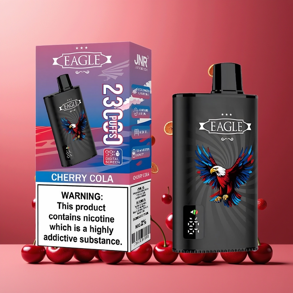 JNR EAGLE Smart 23000 Puffs Disposable Vape Cherry Cola New Zealand Wholesale 750mAh 25ml 2% Nicotine Digital Screen Type-C