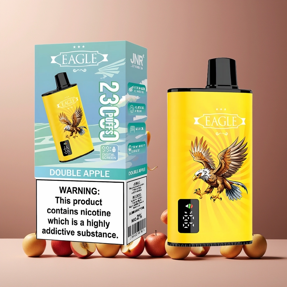 JNR EAGLE Smart 23000 Puffs Disposable Vape Double Apple New Zealand Wholesale Digital Screen Mesh Coil 750mAh Type-C