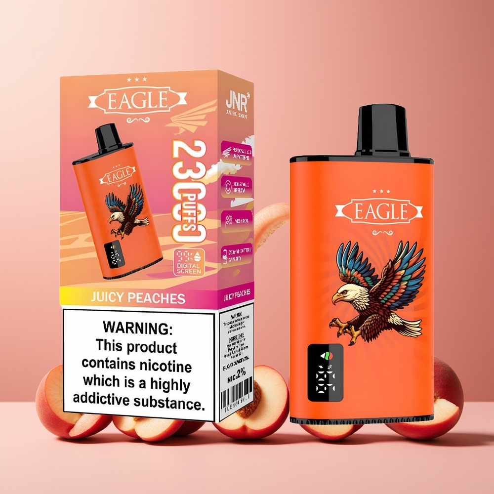 JNR EAGLE Smart 23000 Puffs Disposable Vape with Digital Screen 750mAh Battery 25ml Juicy Peaches New Zealand Wholesale