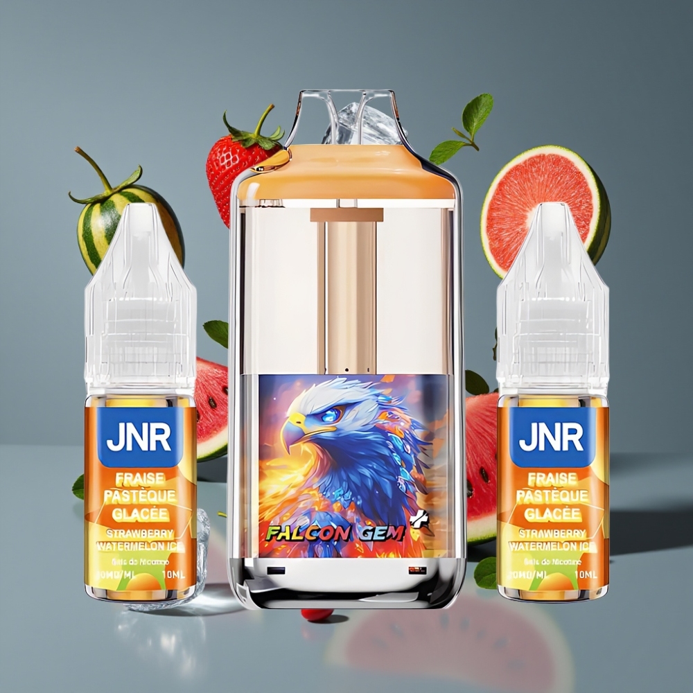 JNR Falcon GEM⁺ 30000 Puffs New Zealand Wholesale Refillable Pod Vape Strawberry Watermelon Ice with Visible E-liquid Tank & Dual Mesh Coil