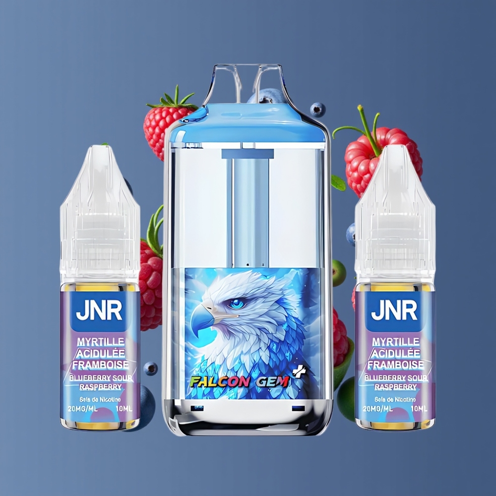 JNR Falcon GEM⁺ 30000 Puffs New Zealand Wholesale Refillable Pod Vape with Visible E-liquid Tank & Dual Mesh Coil Blueberry Sour Raspberry